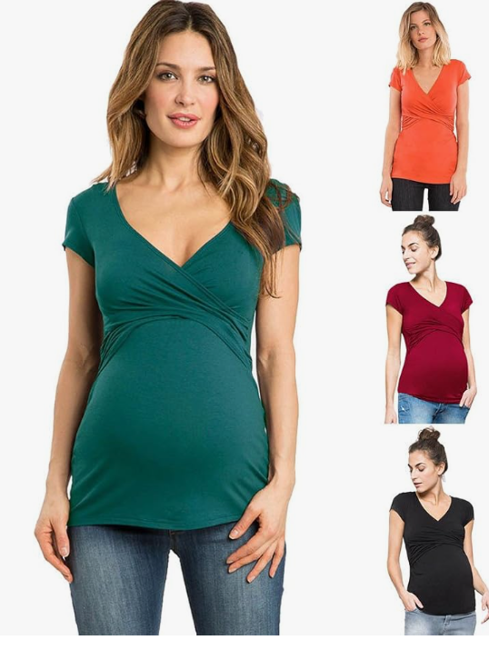 Blusa Top Clips Mulheres Sólidas Grávidas Bebê para Maternidade Multifuncional Blusa Tops de Amamentação Tops para Amamentação