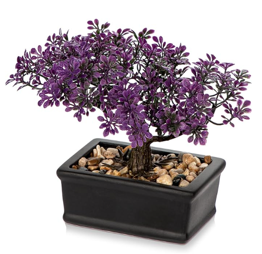 Bonsai artificial zimbro plantas falsas decoração interior plantas falsas com vasos de cerâmica preta para casa, mesa, escritório, banheiro, prateleira, quarto, sala de estar, decoração de casa de