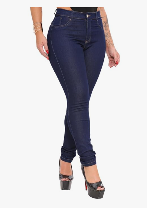 Calça Jeans Skinny Feminina Cintura Alta