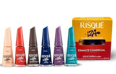 Risqué Esmalte Cremoso Coleção 6 Cores + Iza Sortido