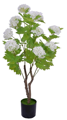 Hortênsia artificial de 90 cm, pacote com 2 hortênsias, flores de hortênsia sintética branca para casa, casamento, sala de estar, escritório, decoração interna e externa, branca