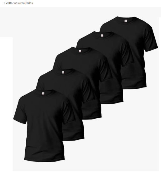 Kit 5 Camisetas Masculinas Não Amassa