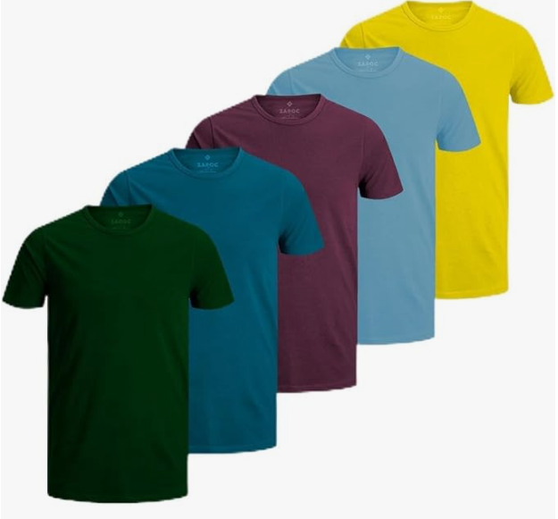 Kit 5 Camisetas Masculinas Slim