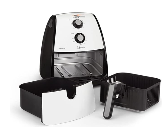 Midea - Fritadeira, Airfryer Sem Óleo, 220V, 4L, Preto e Branco