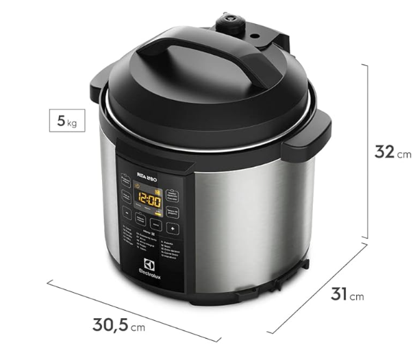 Panela de pressão Elétrica, PCC20, 6L, Preto, 127V, Electrolux