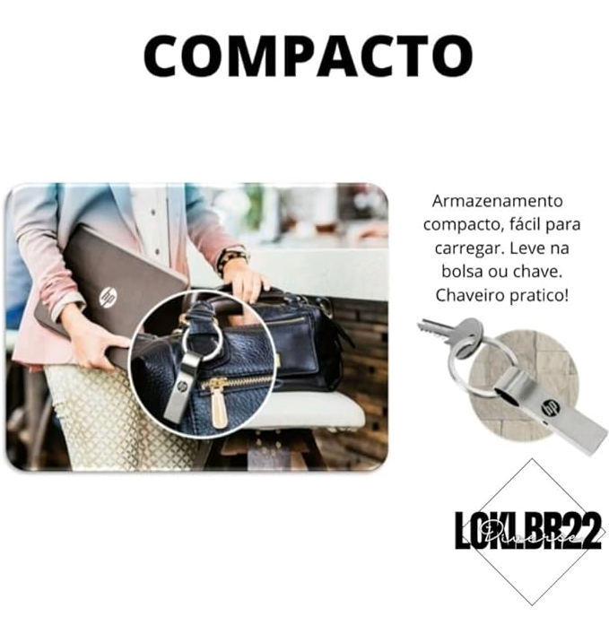 Pendrive Metal 2 Tb Armazenamento