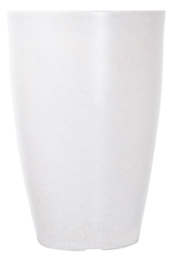 VASO POLIETILENO CONE LISO REDONDO P/PLANTAS E JARDINS DECORATIVO (BRANCO MARMORE)